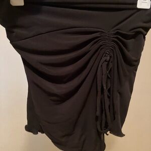 Elegant Black Ruched Shirt